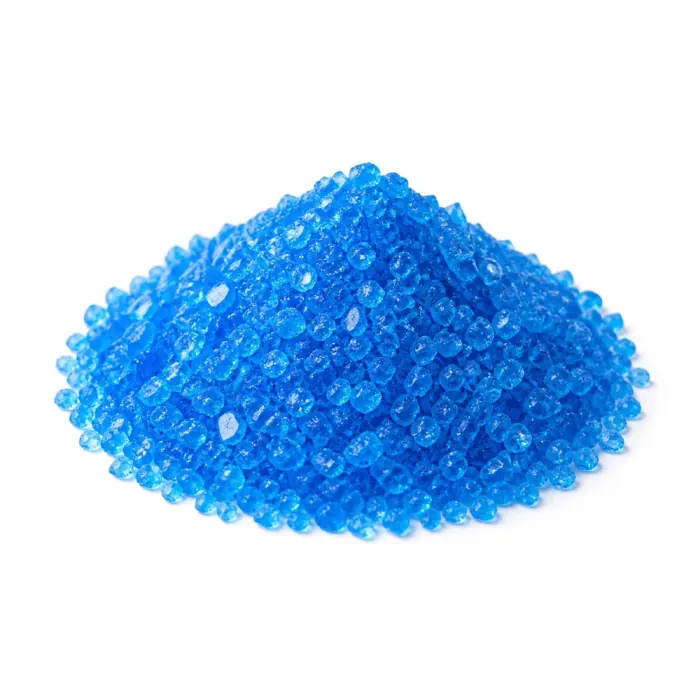Blue copper sulphate crystals