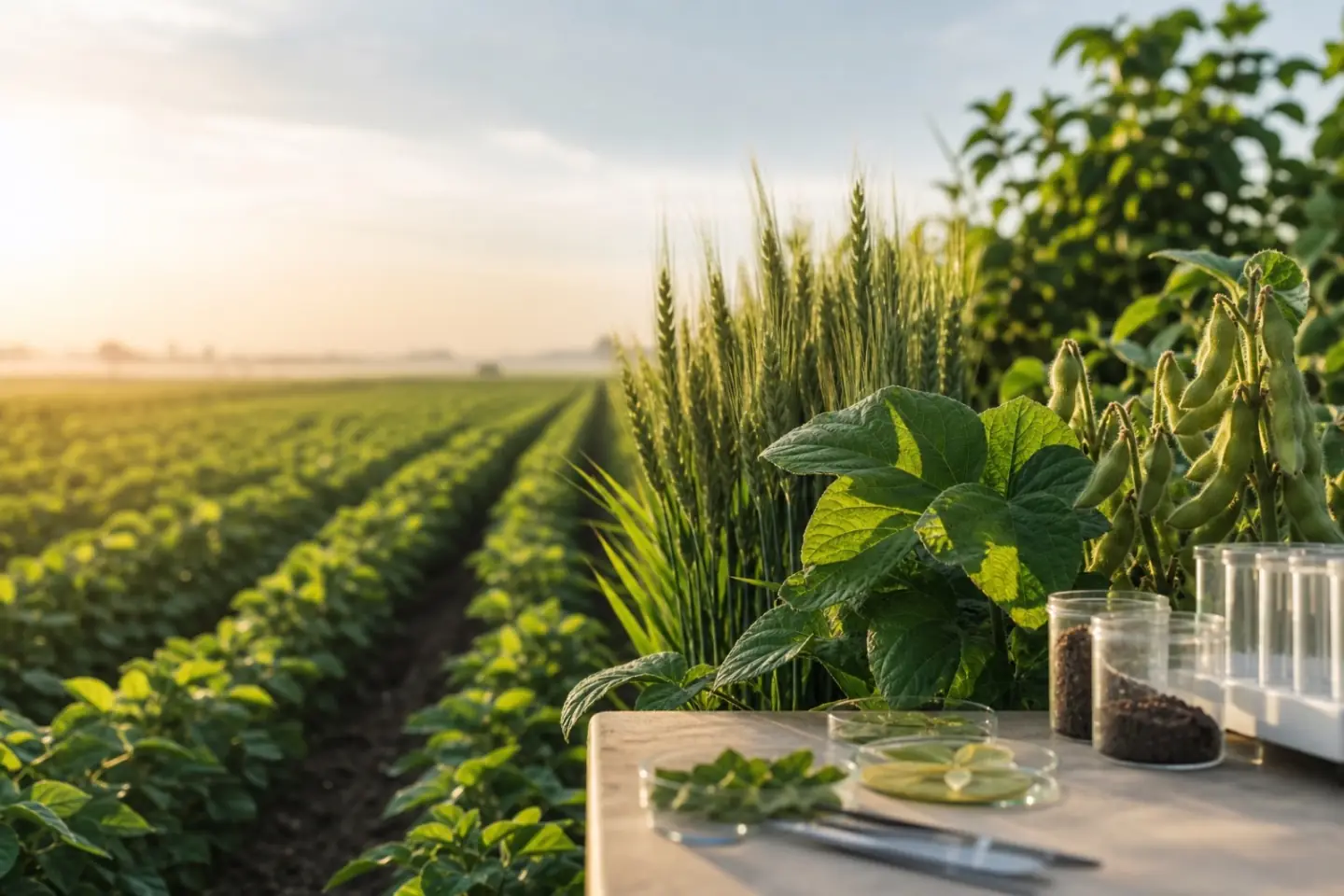 Healthy crops and agronomy samples for micronutrient deficiency solutions